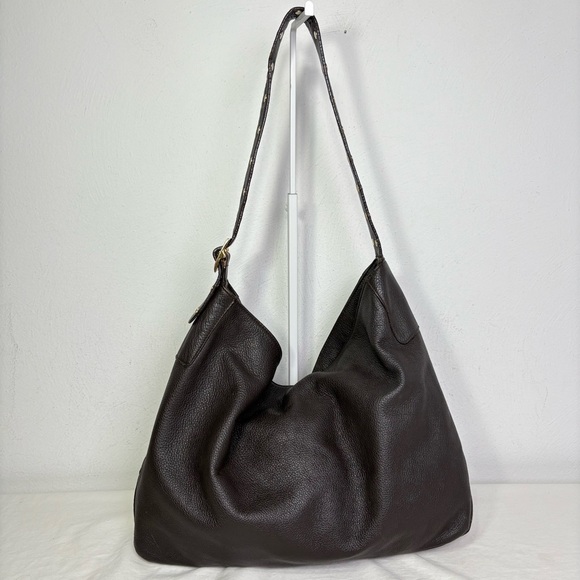 Banana Republic Factory Vintage Y2K Pebbled Leather Studded Strap Slouchy Bag - Picture 5 of 16